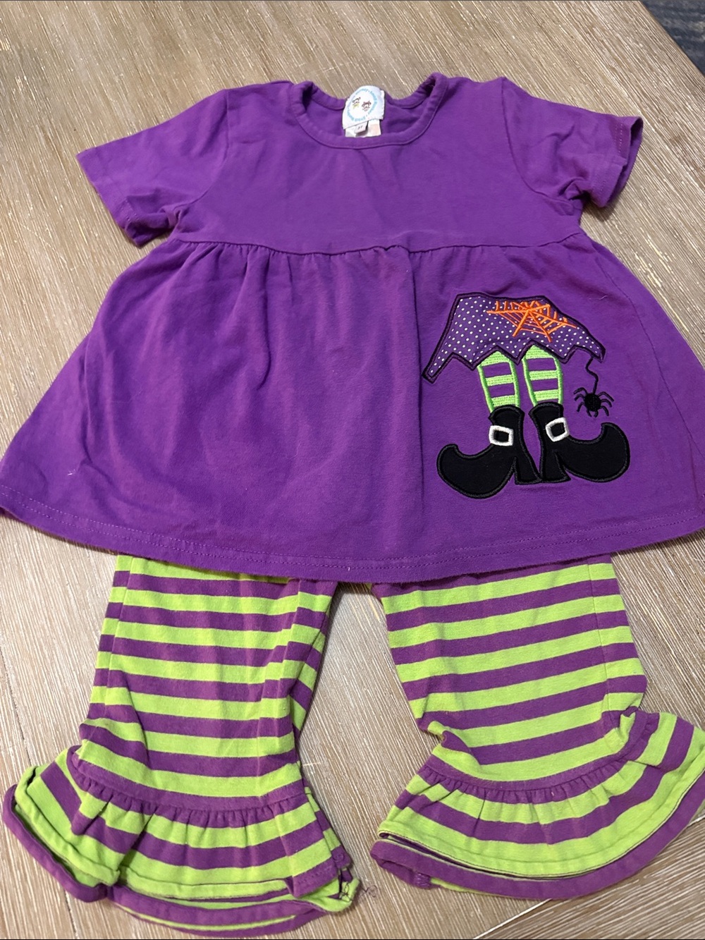 Purple & Lime Halloween Witch Matching Set - Kids